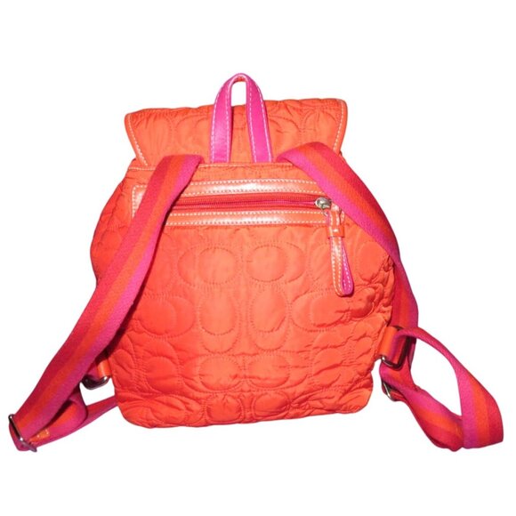 Coach 2004 Limited Edition Jack Russell Red Quilted Nylon & Leather Backpack - Picture 2 of 11